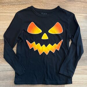 Children’s Place black w orange pumpkin, Halloween long sleeve shirt Boys 7/8